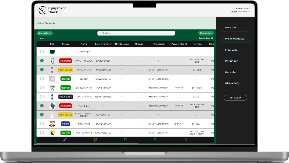 Equipment Check immer und überall nutzen, auch ideal für den Pc